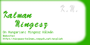 kalman mingesz business card