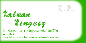 kalman mingesz business card